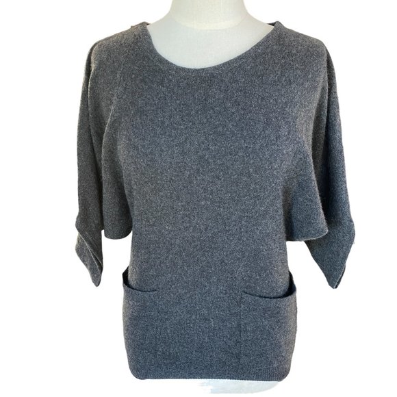 Cynthia Rowley Sweaters - Cynthia Rowley 100% Cashmere Gray Batwing Sleeve Pocket Sweater Quiet Luxury-S